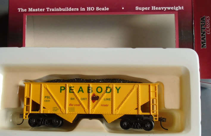MANTUA HO SCALE - PEABODY COAL HOPPER, AS NEW BOXED