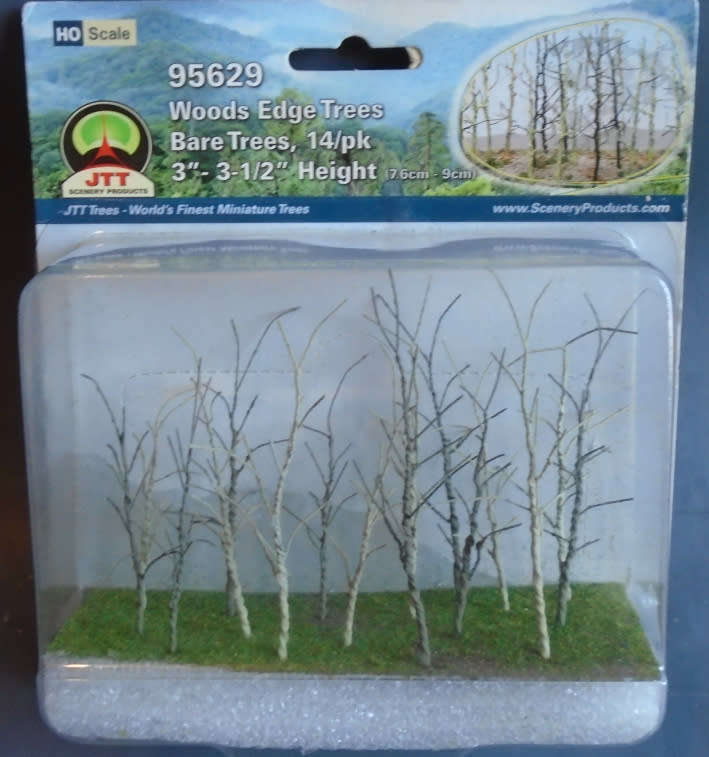 JTT HO SCALE - 3-3.5` X 14 WOODS EDGE TREES, CARDED