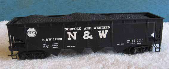 N & W COAL WAGON, HO SCALE by BACHMANN, CHINA - HO SCALE