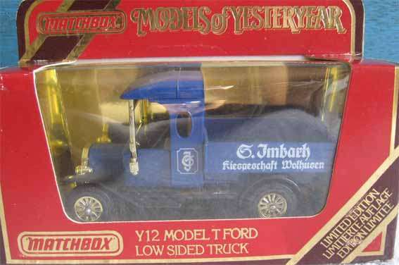 FORD MODEL T LOW SIDED TRUCK # Y12 by MATCHBOX (NEW BOXED)
