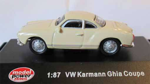 VOLKSWAGEN KARMANN GHIA COUPE by MODEL POWER in 1/87 HO SCALE (NEW BOXED)