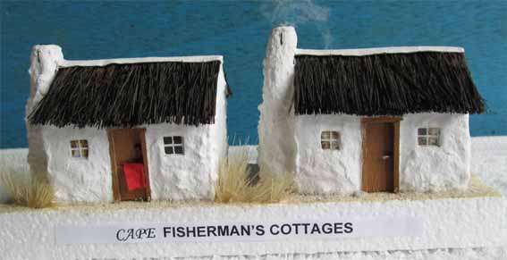 2 X CAPE FISHERMAN'S COTTAGES (HANDMADE IN RSA) HO SCALE