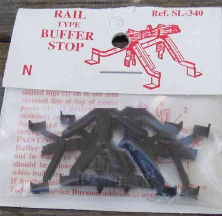 PECO - N SCALE RAIL TYPE BUFFER STOPS, 2 PER PKT (MINT CARDED)