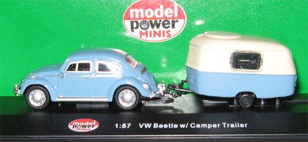 VW BEETLE & CAMPER by MODEL POWER in 1/87 SCALE (NEW BOXED)