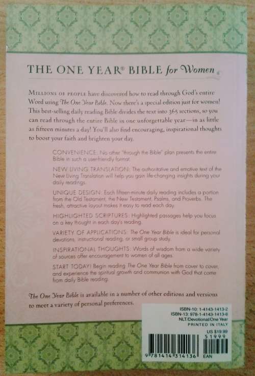 The One Year Bible for Women NLT - Paperback