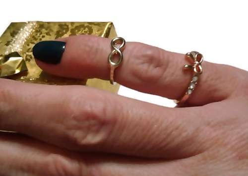 4 Fashion Rings - Infinity, Double Hearts, LOVE and Bow Ring