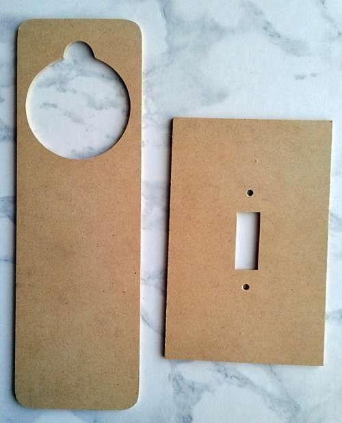 Wooden door hanger and switchplate cover