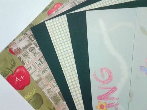Scrapbooking Kit - Board, Paper, Stickers, Alphabet and Embellishments