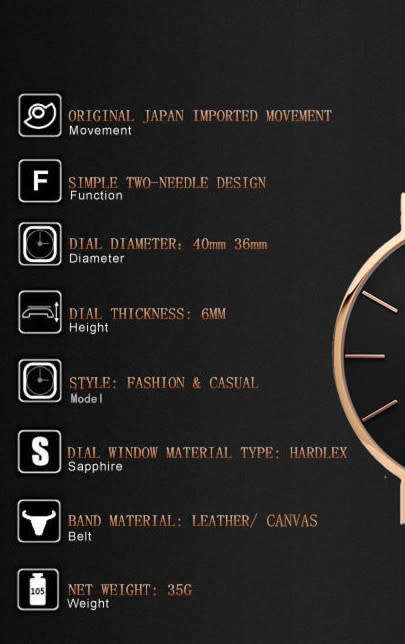 Ultra Thin Hannah Martin Watch - Ladies / Men