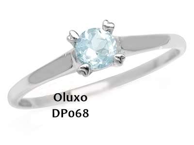 Genuine Light Blue Topaz Stone set in Sterling Silver Ring