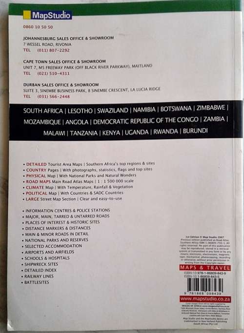 Southern and East Africa Road Atlas - Mapstudio