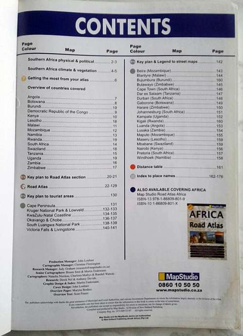 Southern and East Africa Road Atlas - Mapstudio
