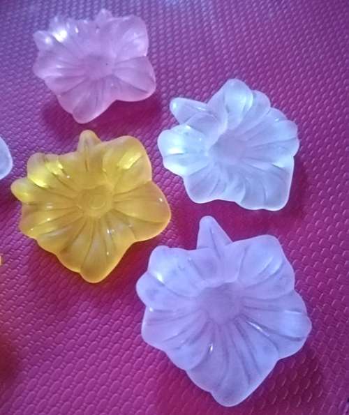 Lucite Glass Flowers - Qty 21