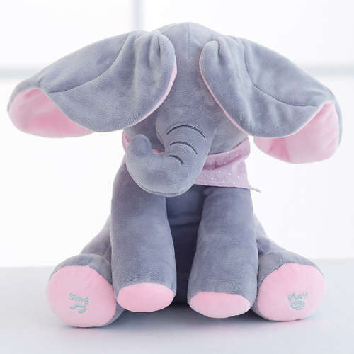 PEEK A BOO MUSICAL ELEPHANT PINK
