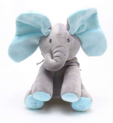 PEEK A BOO MUSICAL  ELEPHANT BLUE