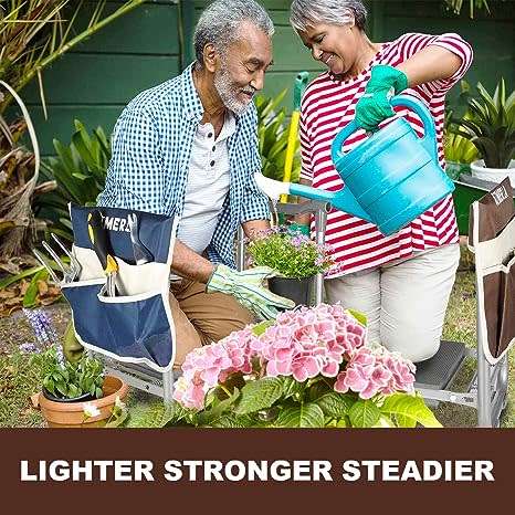 Garden Kneeler/Stool/Standing Aid with Tool Pouch