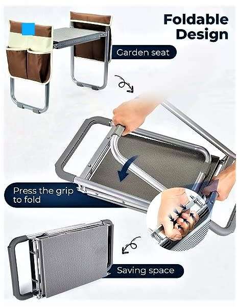 Garden Kneeler/Stool/Standing Aid with Tool Pouch
