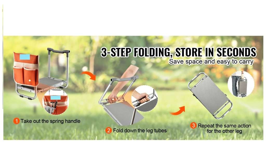 Garden Kneeler/Stool/Standing Aid with Tool Pouch