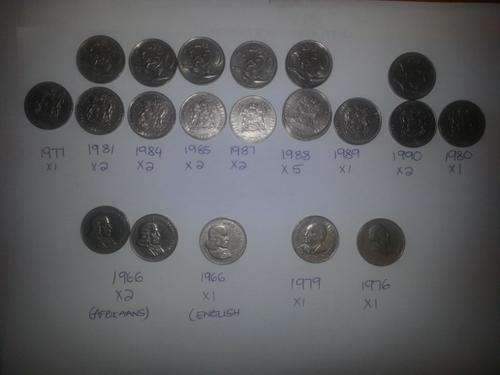 50c Coins x 23 : Republic of SA