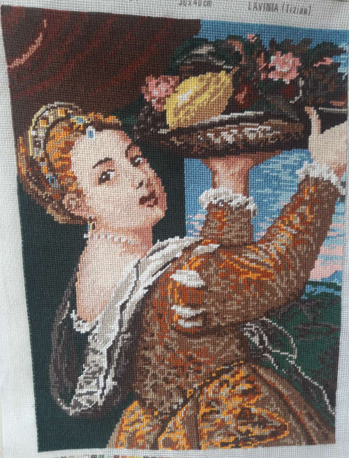 Tapestry - Lady with Fruit Bowl