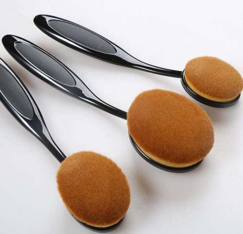 Oval Makeup Brush 10 Piece Set - ***Full Black***