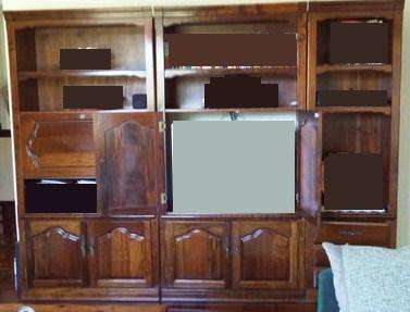 URGENT SALE DARK IMBUIA WALL UNIT