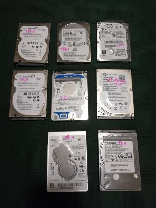 BULK LOT OF LAPTOP HARD DRIVES (1TB, 750GB, 500GB) - 8 IN TOTAL - PLEASE READ