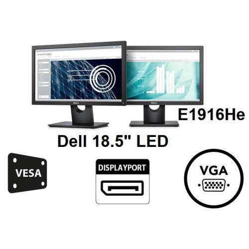 DELL MONITOR, E1916HE, 18.5 INCH, LED
