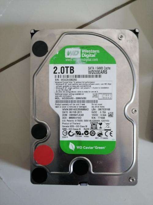 WESTERN DIGITAL CAVIAR GREEN, WD20EARS - 2TB HARD DRIVE, 3.5 INCH, DESKTOP HARD DRIVE, 64MB CACHE