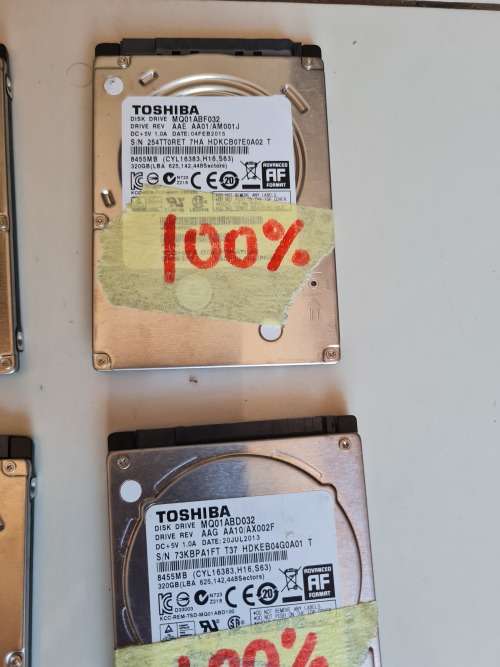 BULK LOT OF HARD DRIVES - 5 X 320GB-2.5 INCH - LAPTOP HARD DRIVES -ALL 100% HEALTH - ALL FOR ONE BID