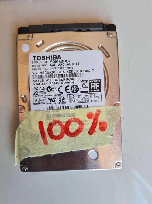 BULK LOT OF HARD DRIVES - 5 X 320GB-2.5 INCH - LAPTOP HARD DRIVES -ALL 100% HEALTH - ALL FOR ONE BID