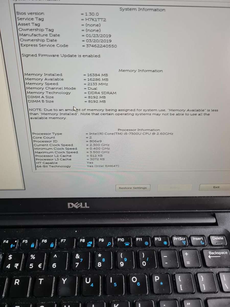 DELL LATITUDE 7490 - CORE i5 7TH GEN - 8GB - 256GB NVME SSD - 14 INCH SCREEN - PLEASE READ