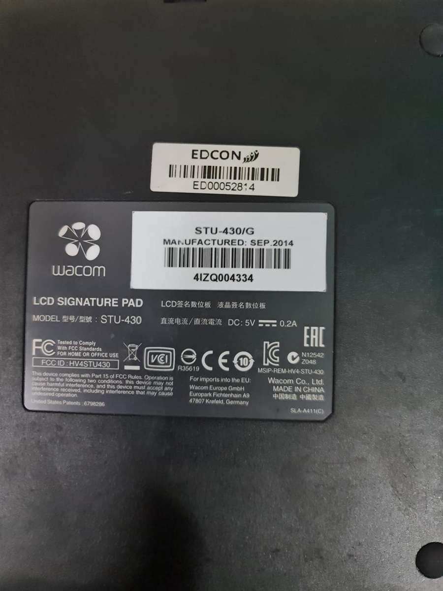 WACOM STU-430 SIGNATURE PADS, 4.5 INCH MONOCHROME REFLECTIVE LCD, BATTERY-FREE PEN INCLUDED