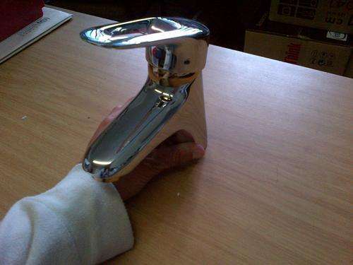 STUNNING SILVER AND GOLD BATHROOM BASIN MIXER - ELLIGENT