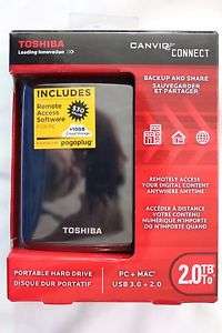 BRAND NEW SEALED TOSHIBA CANVIO CONNECT EXTERNAL HARD DRIVE - 2TB