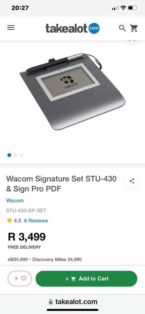 BRAND NEW - WACOM STU-430 SIGNATURE PADS, 4.5 INCH MONOCHROPATENTED CORDLES, BATTERY-FREE PEN