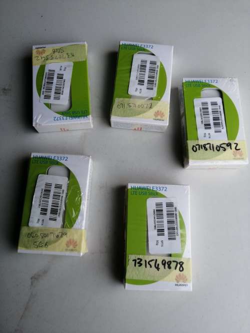 BULK LOT - 5 X HUAWEI E3372 LTE USB STICK - OPEN TO ALL NETWORK - BRAND NEW SEALED