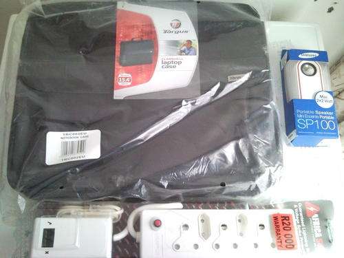GREAT COMBO DEAL (LAPTOP BAG, LAPTOP SPEAKERS & SURGE PROTECTOR