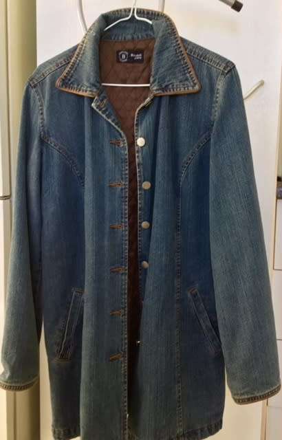 Imported Vintage 3/4 L Denim Coat/Jacket with Quilted lining