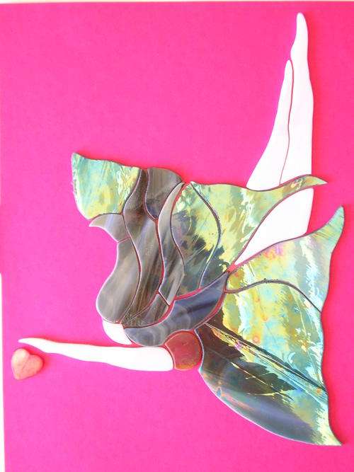 Stained Glass Mosaic Insert - Faerie - one of a kind