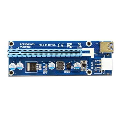 MintCell PCIe PCI-e PCI Express 6-Pin 16x to 1x Powered Riser Adapter Card - GPU Mining Rig