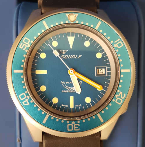 Brand New Squale Dive Watch with Blue Dial (Sand-Blasted Case) #1521-026M-BLR