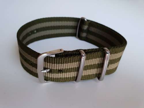 22mm Nato Watch Strap Khaki-Stripe