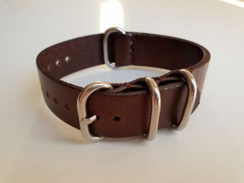 20mm PU Leather Nato Watch Strap Brown