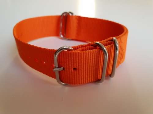22mm Nato Watch Strap 5-Ring Orange