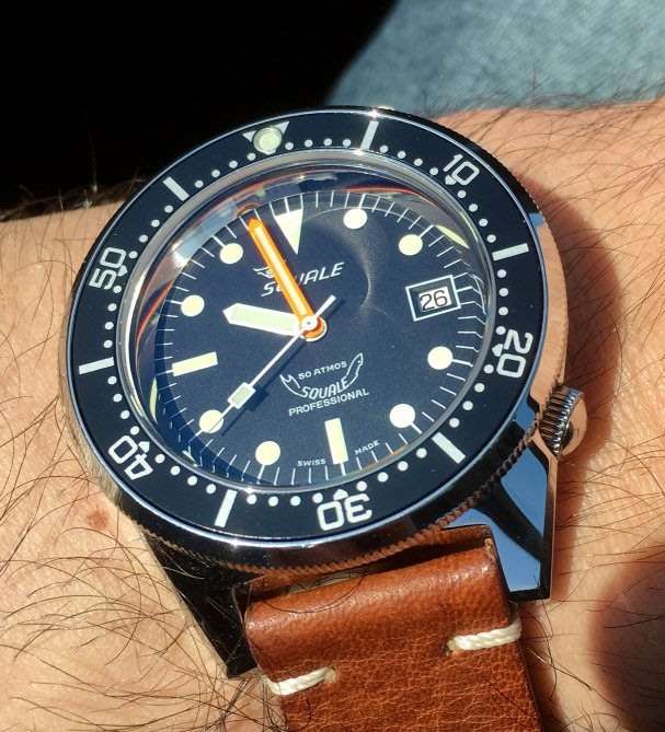 Brand New Squale 50 Atmos Dive Watch with Black Dial (Polished Case) #1521-026-A