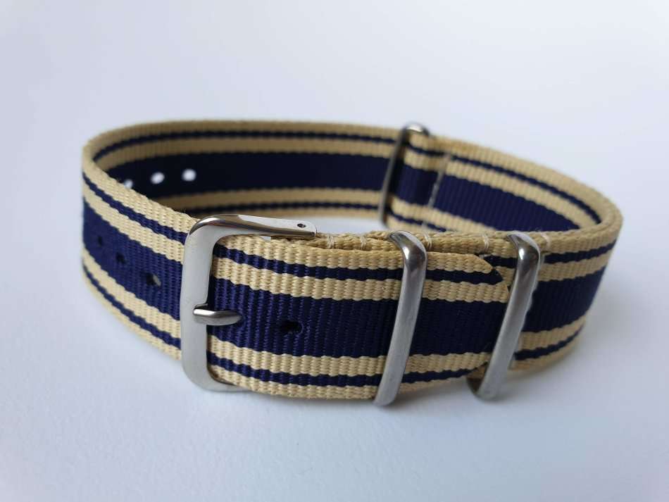 20mm Nato Watch Strap Beige/Navy