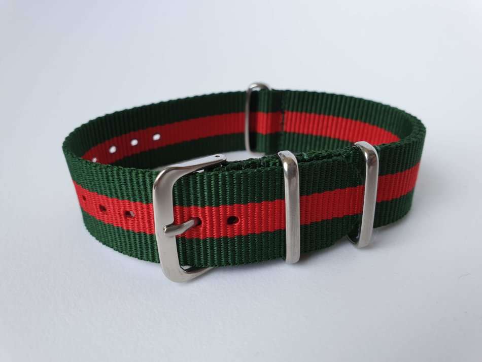 20mm Nato Watch Strap Green/Red