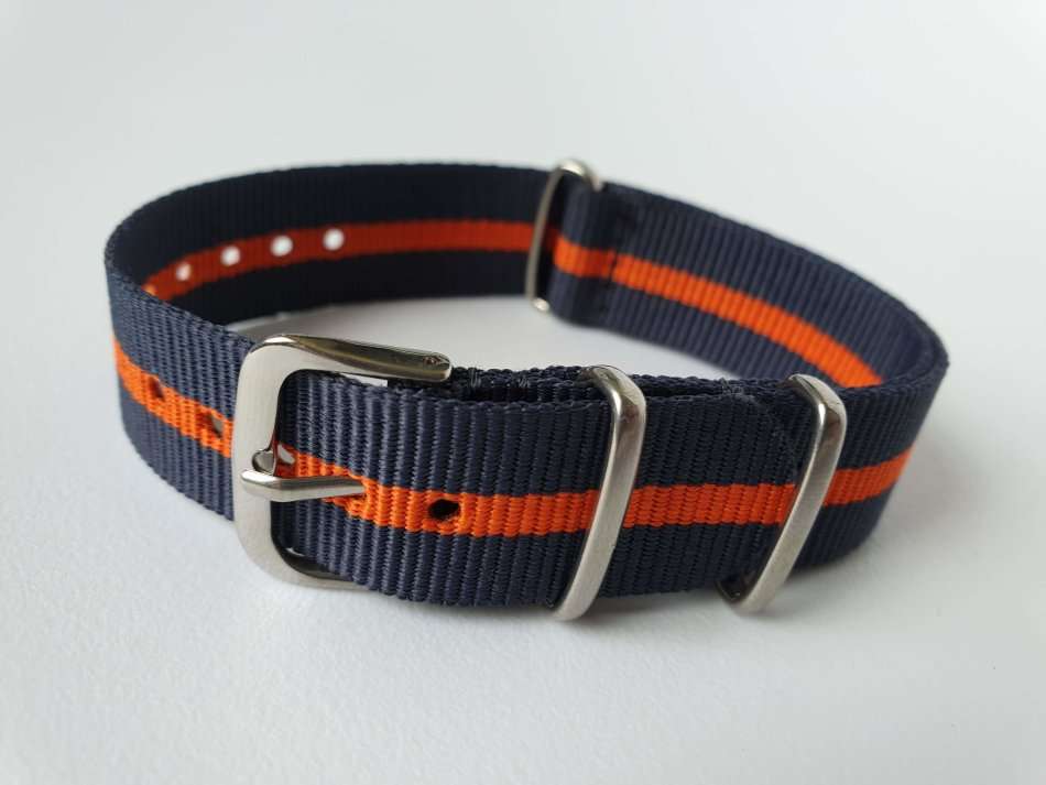 18mm Nato Watch Strap Grey/Orange