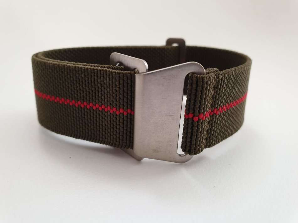 22mm Paratrooper Watch Strap Khaki/Red